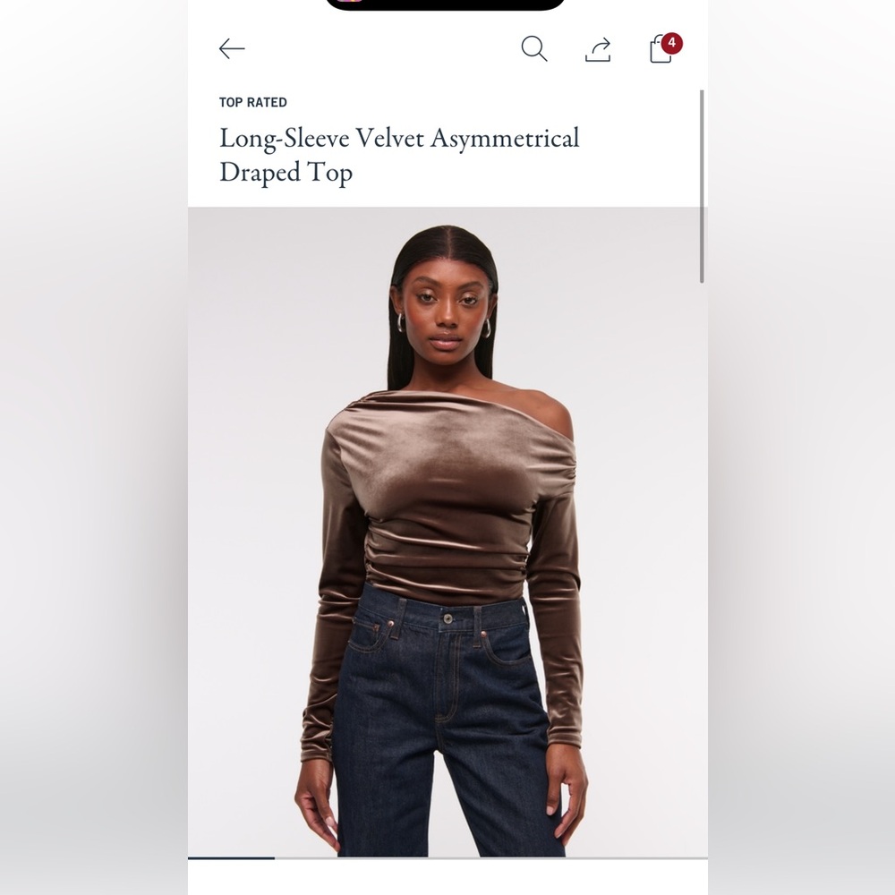 Abercrombie & Fitch Satin Brown Long Sleeve Top